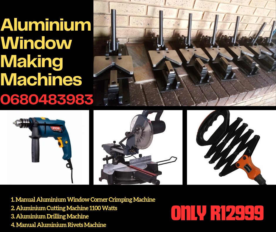 (Aluminium Windows  101) Crimping Machine, Drill, Rivets and Saw