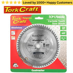 Tork Craft carbide tooth saw blade packaging with product details on a white background. Aluminium Contractors Blade - 210 x 60T 30/16