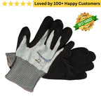 Pair of black and gray gloves with a 'Best Choice' badge on a white background.  Cut Resistant  Gloves 