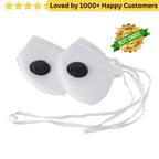 Two white face masks with black valves on a white background, featuring a 'Best Choice' badge and text about customer satisfaction. Face Mask FFP3 – Maximum Protection for Fabricators (5 Pack)