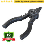 Hand Riveter Black tool with a warranty badge on a white background. 