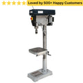 Drill press with text 'Loved by 500+ Happy Customers' on a white background. MAC AFRIC 32 MM Pedestal Drill Drill Machine for Sale – Built for Aluminium Frames 32 MM Pedestal Drill