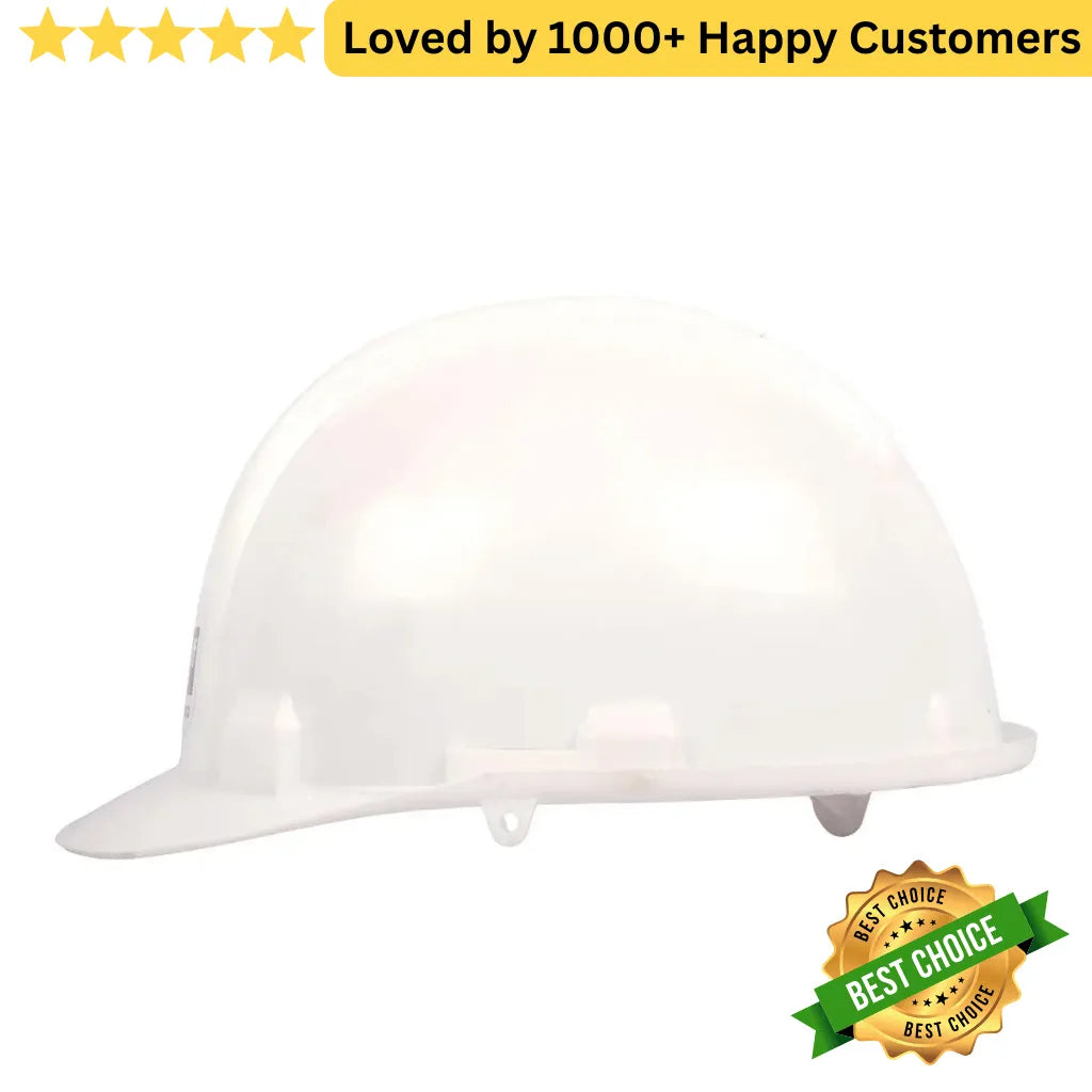 White hard hat with a 'Best Choice' badge on a white background Safety Hat South Africa – SABS Approved Protection